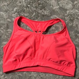 Bright Coral Pink Sports Bra